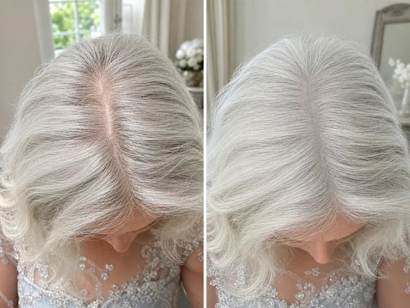 Helen B. silver before and after part coverage for wedding photos