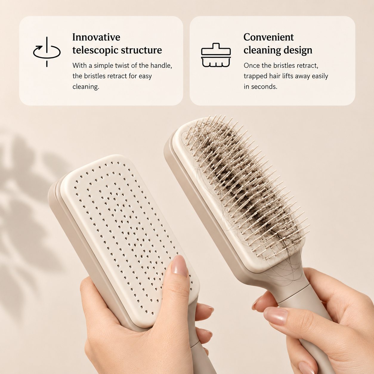Self-Cleaning Detangling Hair Brush